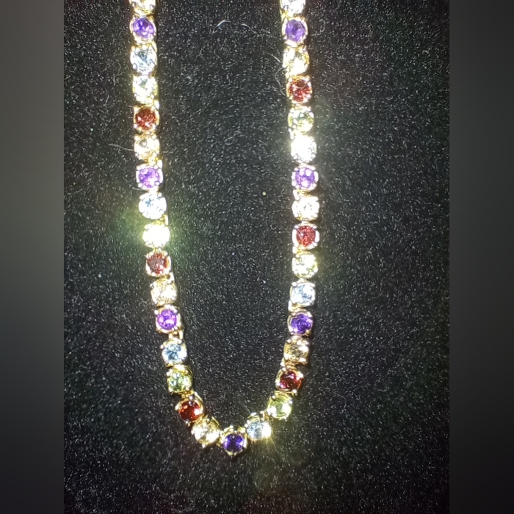 Multi-Gem Inline Necklace - image 2